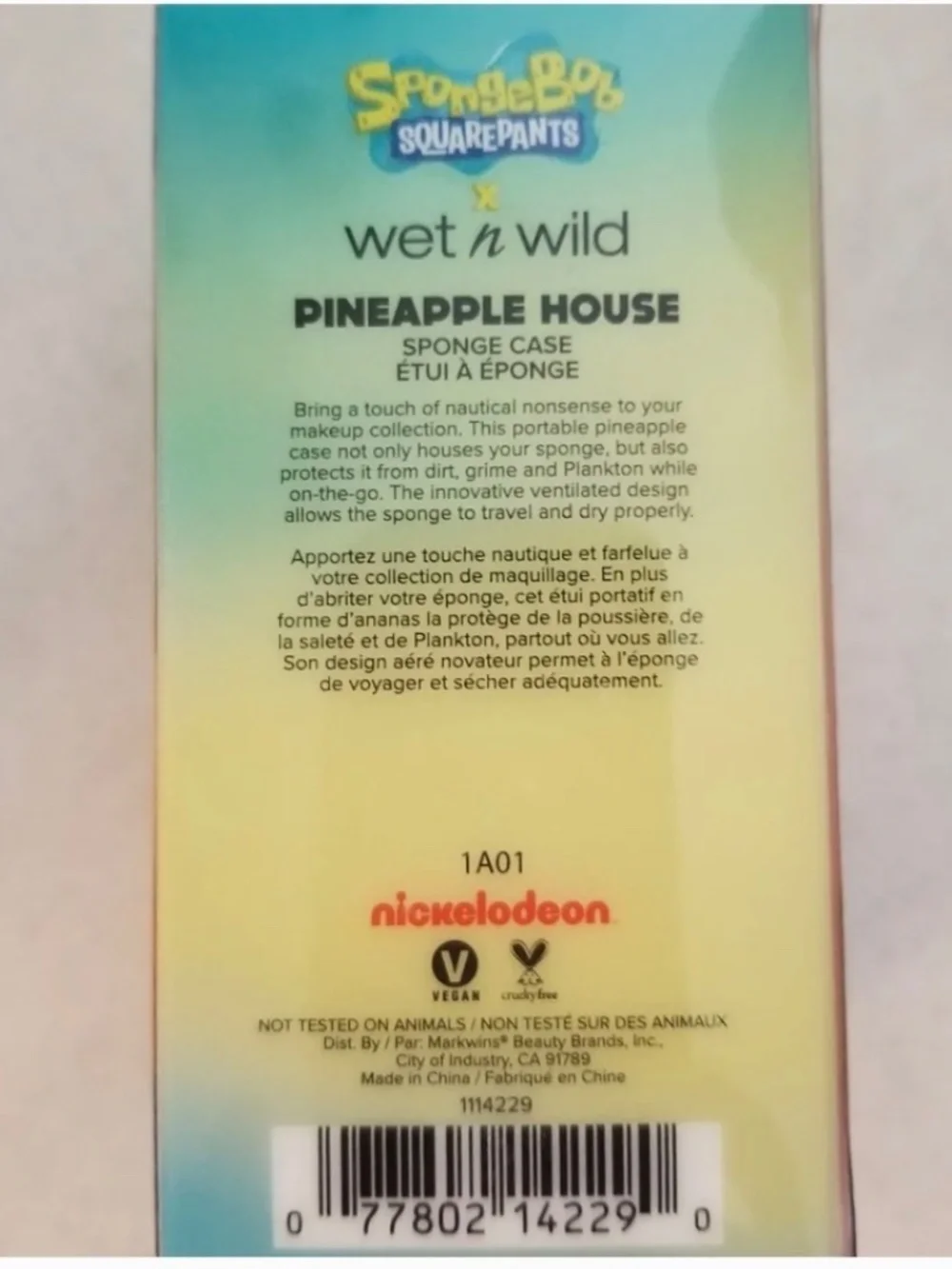 Wet n Wild  SPONGE CASE Limited Edition SPONGEBOB SQUAREPANTS